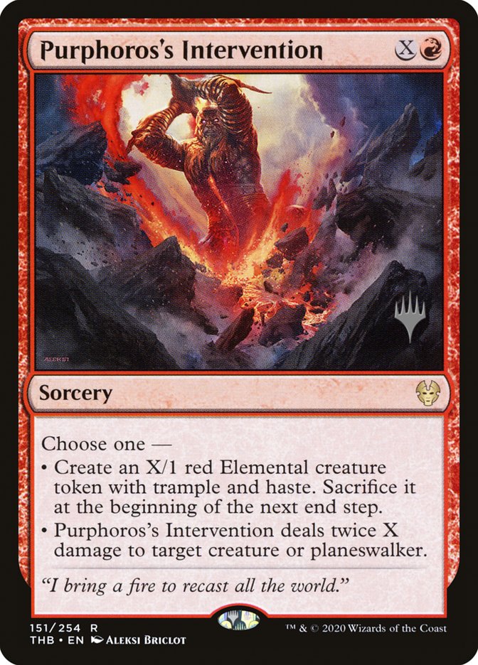 Purphoros's Intervention (Promo Pack) [Theros Beyond Death Promos] | Mindsight Gaming