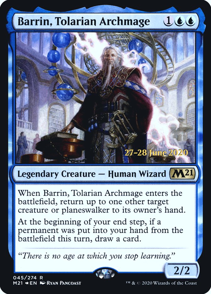 Barrin, Tolarian Archmage  [Core Set 2021 Prerelease Promos] | Mindsight Gaming