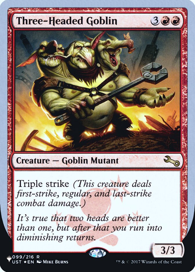 Three-Headed Goblin (Unfinity Foil Edition) [The List] | Mindsight Gaming