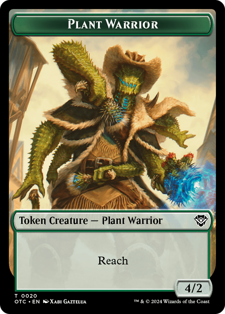 Plant Warrior // Plant Double-Sided Token [Outlaws of Thunder Junction Commander Tokens] | Mindsight Gaming