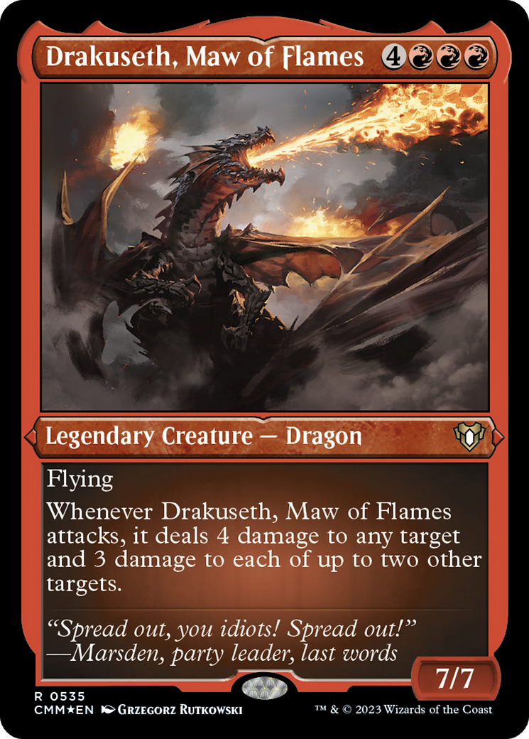 Drakuseth, Maw of Flames (Foil Etched) [Commander Masters] | Mindsight Gaming