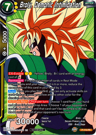 Broly, Demonic Intimidation (Broly Pack Vol. 3) (P-110) [Promotion Cards] | Mindsight Gaming