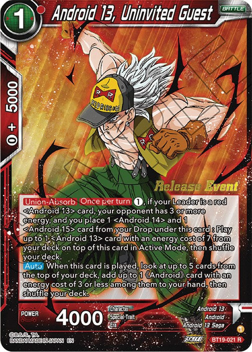 Android 13, Uninvited Guest (Fighter's Ambition Holiday Pack) (BT19-021) [Tournament Promotion Cards] | Mindsight Gaming