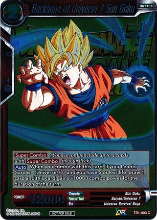 Backbone of Universe 7 Son Goku (Metallic Foil) (Event Pack 2018) (TB1-003) [Promotion Cards] | Mindsight Gaming