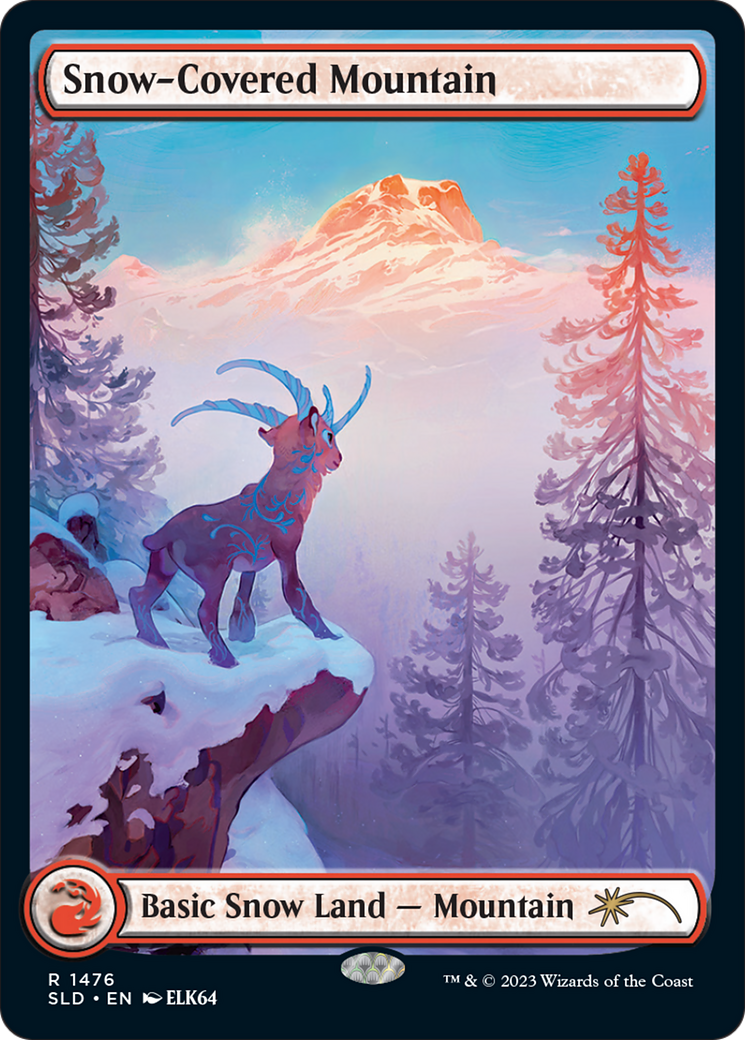 Snow-Covered Mountain (1476) (Rainbow Foil) [Secret Lair Drop Series] | Mindsight Gaming