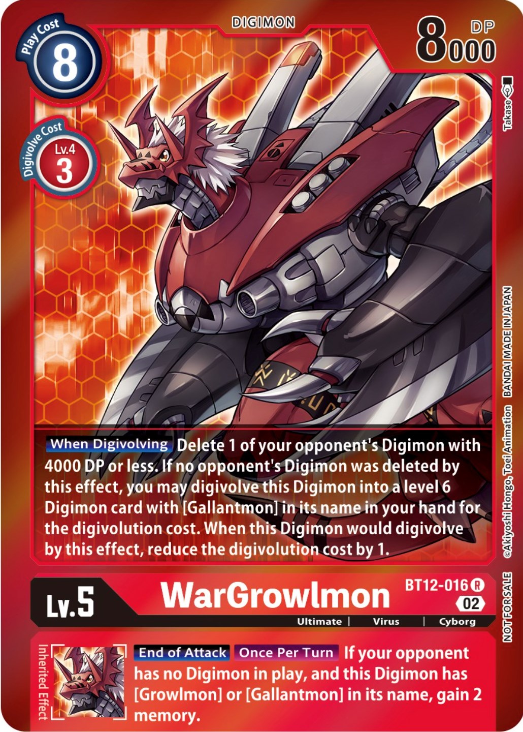 WarGrowlmon [BT12-016] (Tamer Party -Special-) [Across Time Promos] | Mindsight Gaming