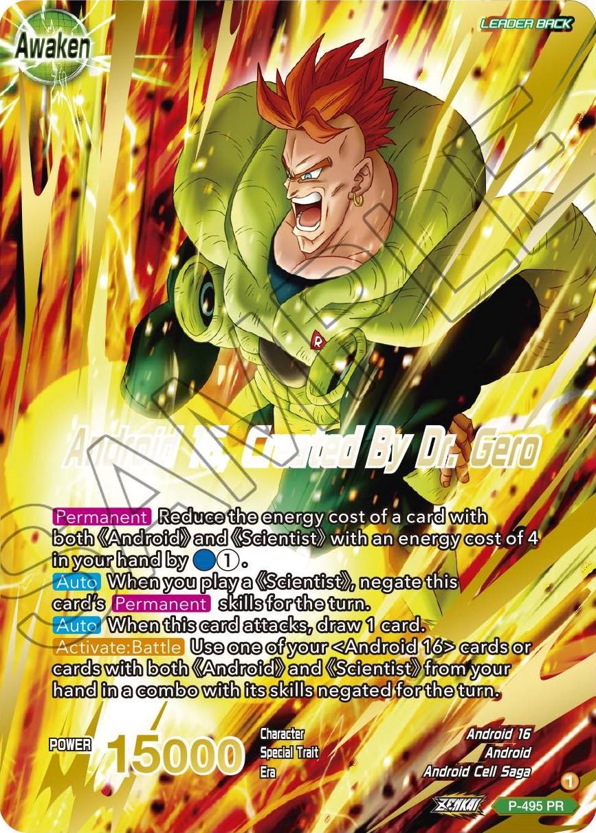 Android 16 // Android 16, Created By Dr. Gero (Gold Stamped) (P-495) [Promotion Cards] | Mindsight Gaming