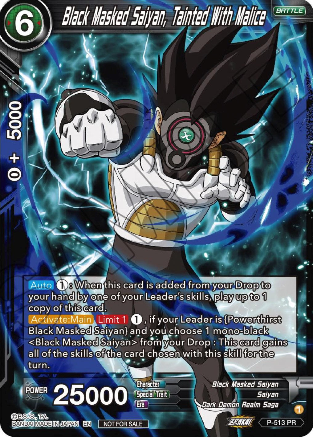 Black Masked Saiyan, Tainted With Malice (Zenkai Series Tournament Pack Vol.4) (P-513) [Tournament Promotion Cards] | Mindsight Gaming