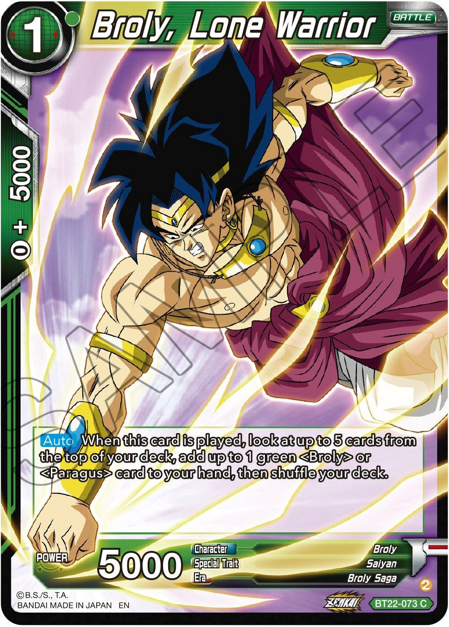 Broly, Lone Warrior (BT22-073) [Critical Blow] | Mindsight Gaming