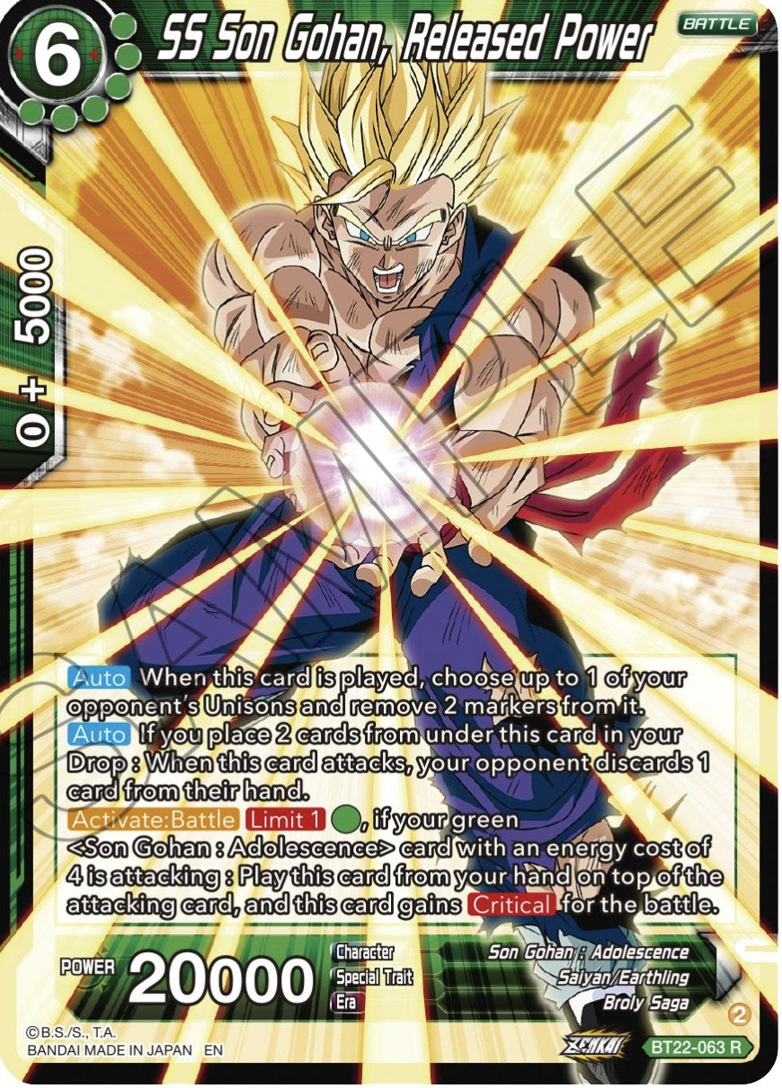 SS Son Gohan, Released Power (BT22-063) [Critical Blow] | Mindsight Gaming