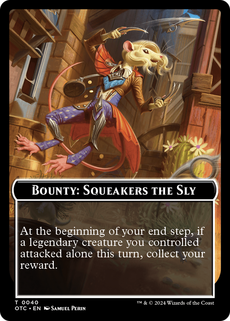 Bounty: Squeakers the Sly // Bounty Rules Double-Sided Token [Outlaws of Thunder Junction Commander Tokens] | Mindsight Gaming