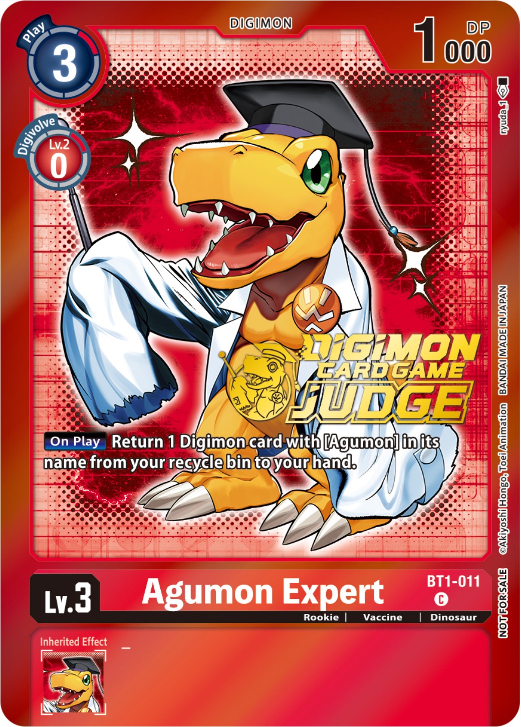 Agumon Expert [BT1-011] (Judge Pack 4) [Release Special Booster Promos] | Mindsight Gaming