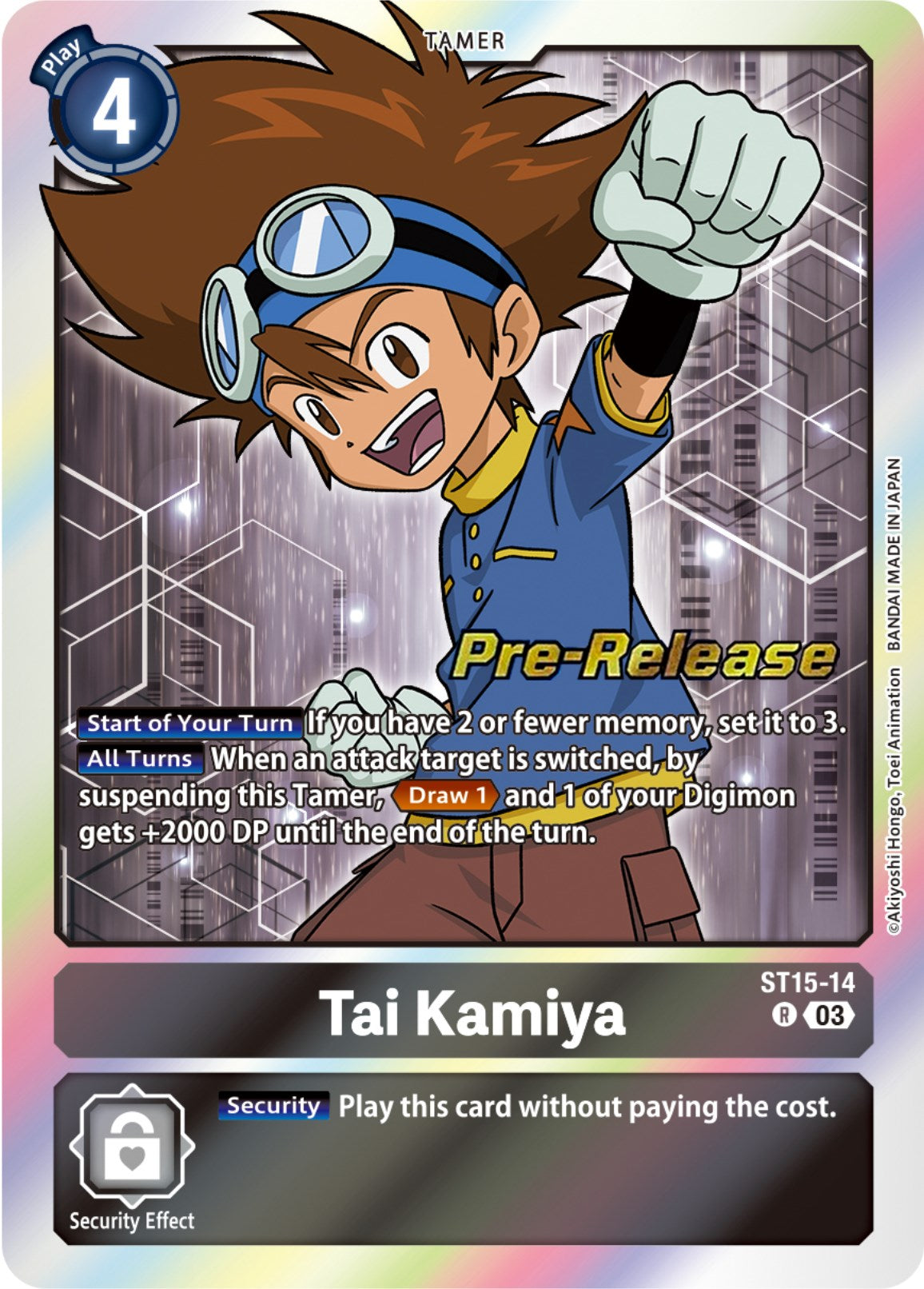 Tai Kamiya [ST15-14] [Starter Deck: Dragon of Courage Pre-Release Cards] | Mindsight Gaming