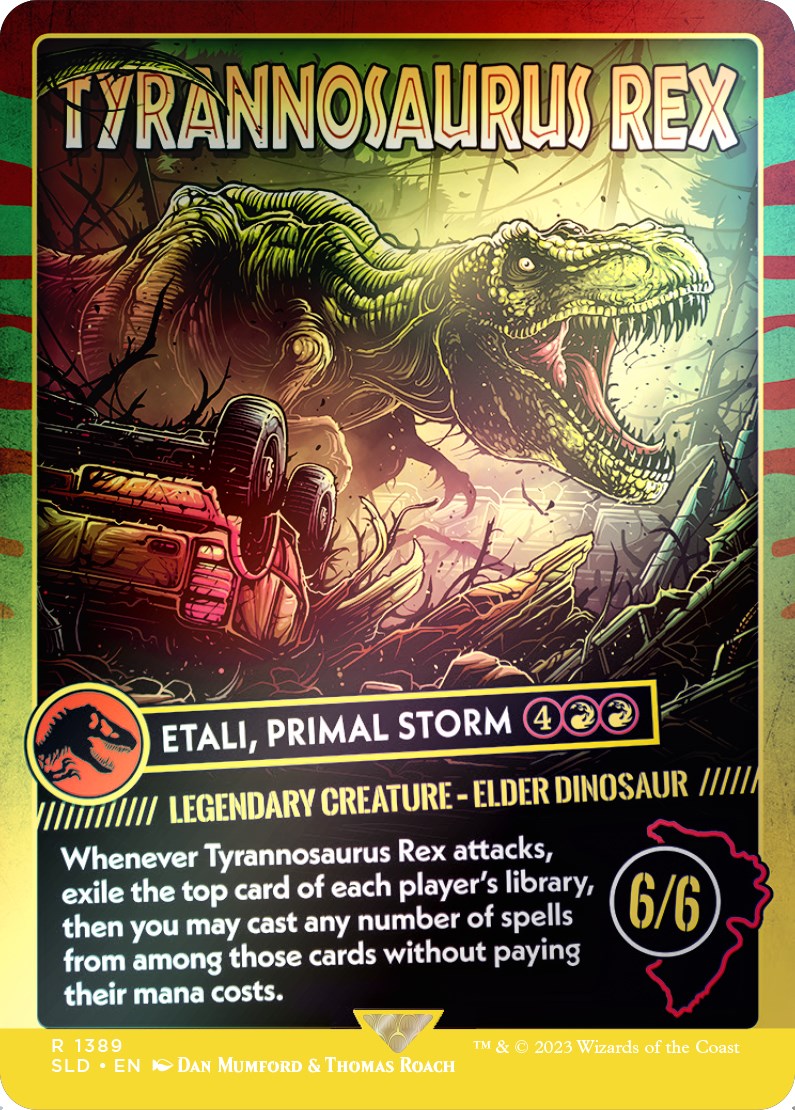 Tyrannosaurus Rex - Etali, Primal Storm (Rainbow Foil) [Secret Lair Drop Series] | Mindsight Gaming