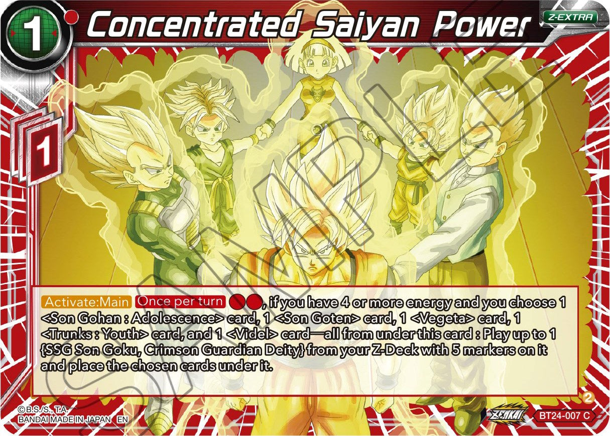 Concentrated Saiyan Power (BT24-007) [Beyond Generations] | Mindsight Gaming