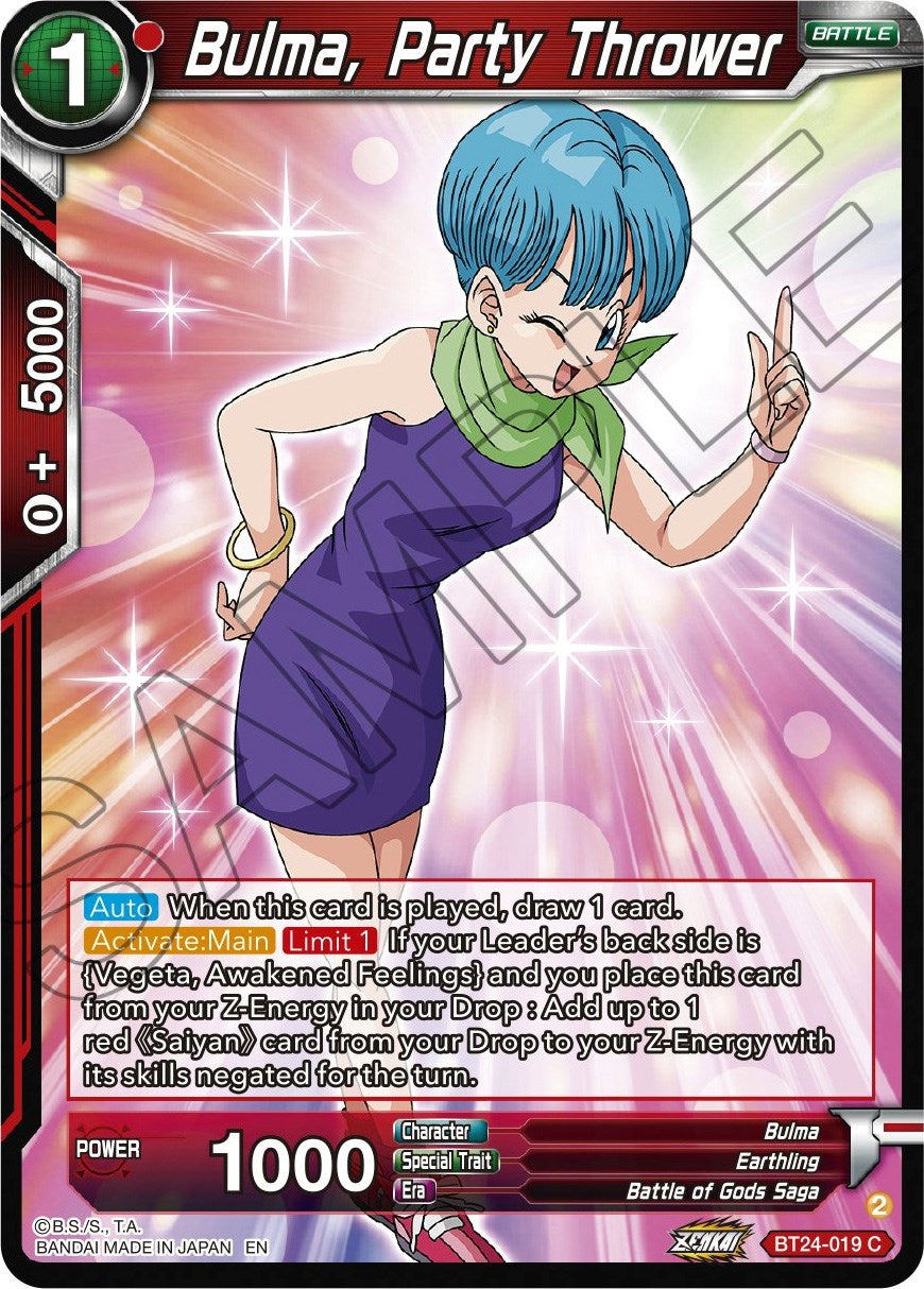 Bulma, Party Thrower (BT24-019) [Beyond Generations] | Mindsight Gaming
