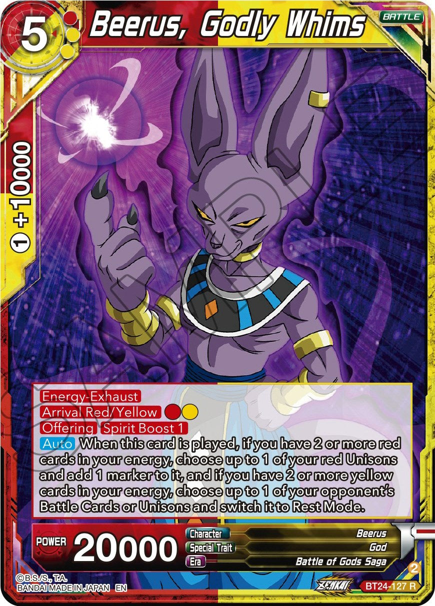Beerus, Godly Whims (BT24-127) [Beyond Generations] | Mindsight Gaming