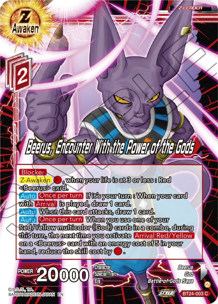 Beerus, Encounter With the Power of the Gods (BT24-003) [Beyond Generations] | Mindsight Gaming