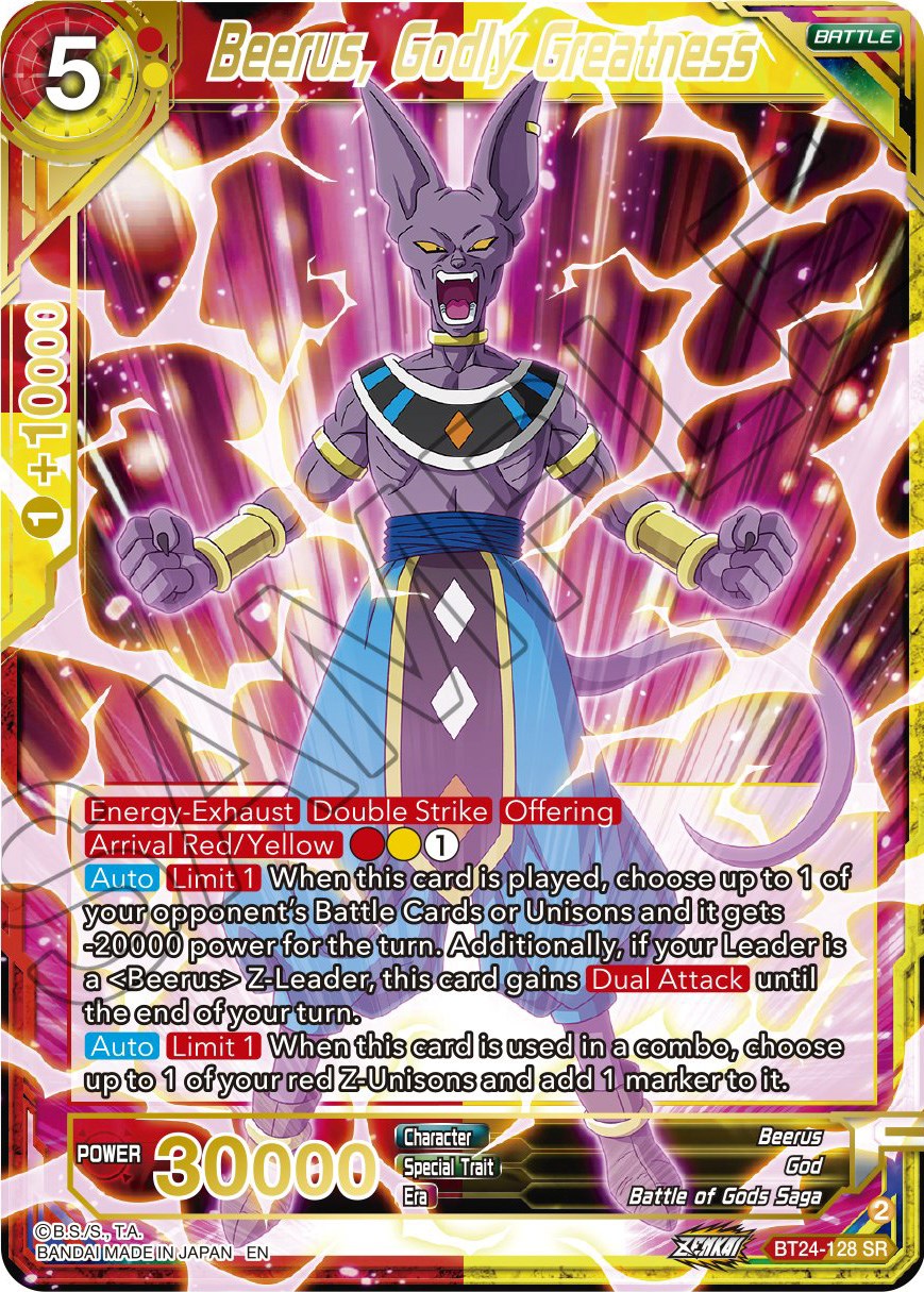 Beerus, Godly Greatness (BT24-128) [Beyond Generations] | Mindsight Gaming