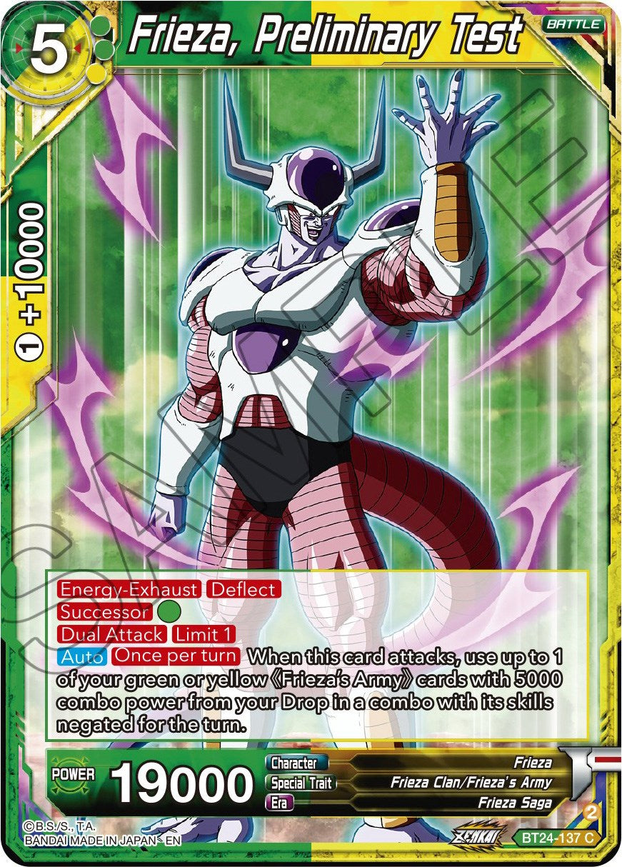 Frieza, Preliminary Test (BT24-137) [Beyond Generations] | Mindsight Gaming