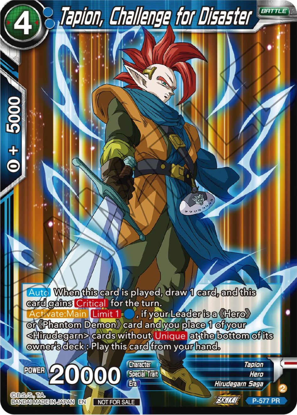 Tapion, Challenge for Disaster (Zenkai Series Tournament Pack Vol.7) (P-577) [Tournament Promotion Cards] | Mindsight Gaming