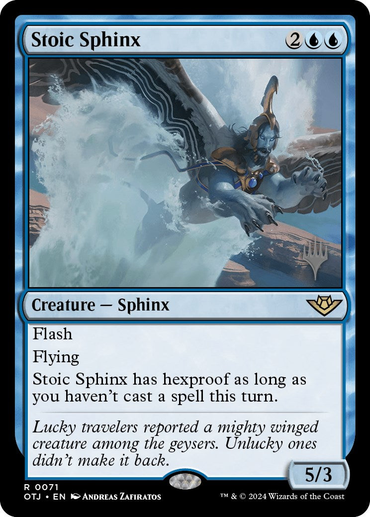 Stoic Sphinx (Promo Pack) [Outlaws of Thunder Junction Promos] | Mindsight Gaming