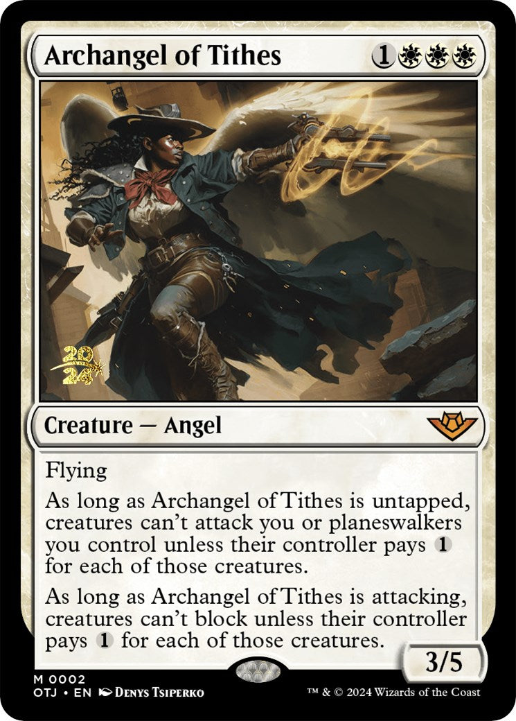 Archangel of Tithes [Outlaws of Thunder Junction Prerelease Promos] | Mindsight Gaming