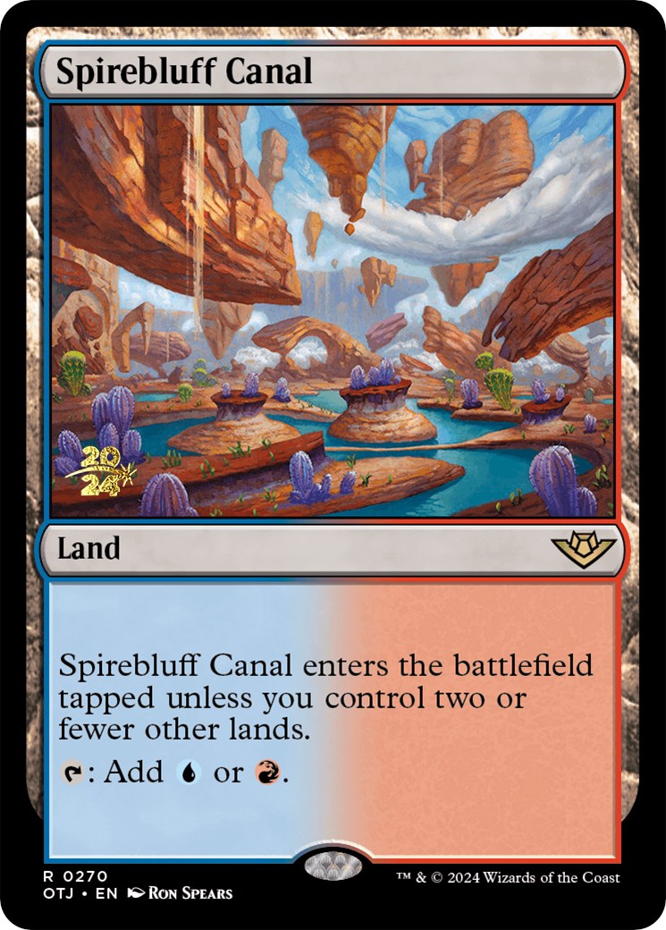 Spirebluff Canal (OTJ) [Outlaws of Thunder Junction Prerelease Promos] | Mindsight Gaming