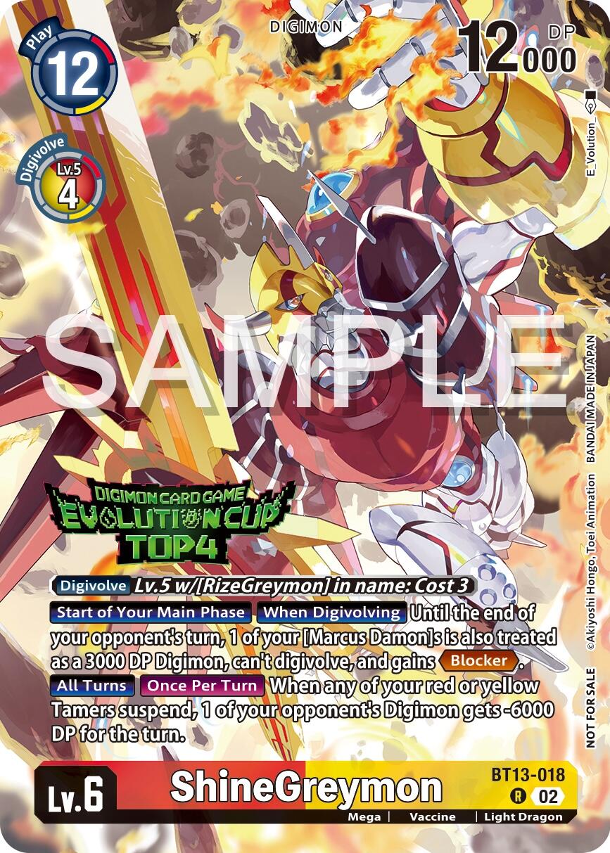 ShineGreymon [BT13-018] (2024 Evolution Cup Top 4) [Versus Royal Knights Booster Promos] | Mindsight Gaming
