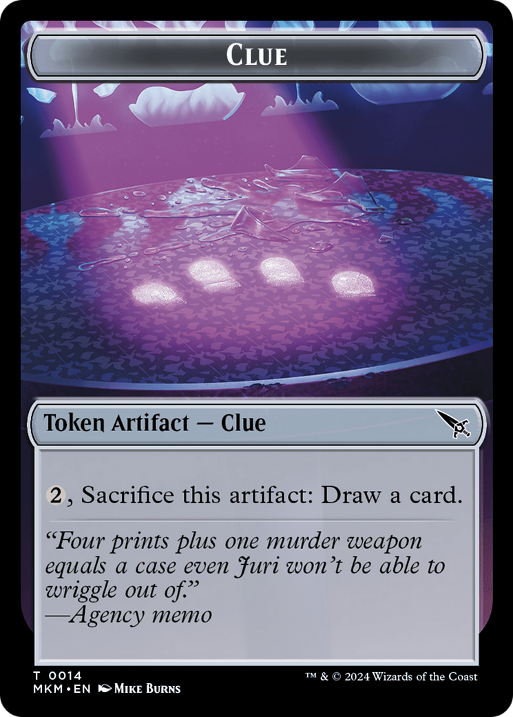 Clue (0014) // A 0041 Double-Sided Token [Murders at Karlov Manor Tokens] | Mindsight Gaming