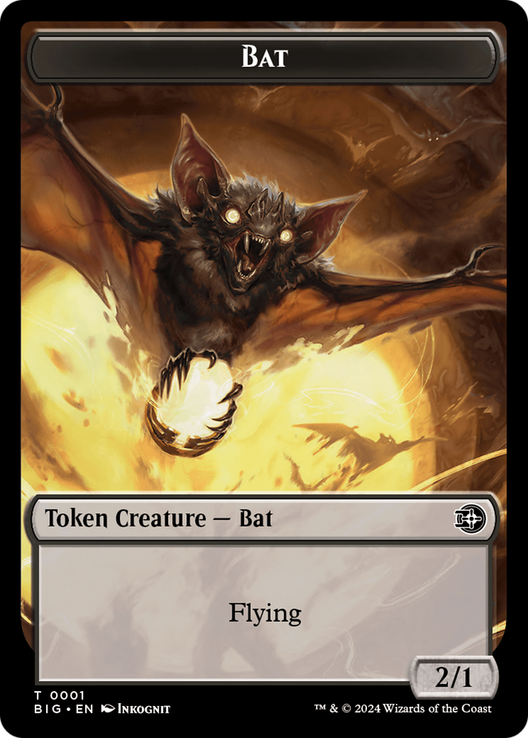 Treasure // Bat Double-Sided Token [Outlaws of Thunder Junction Tokens] | Mindsight Gaming