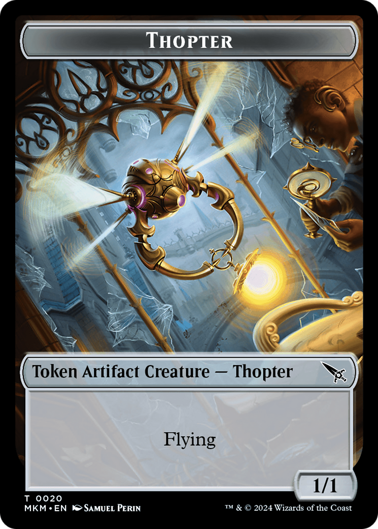 Thopter (0020) // Clue (0018) Double-Sided Token [Murders at Karlov Manor Tokens] | Mindsight Gaming