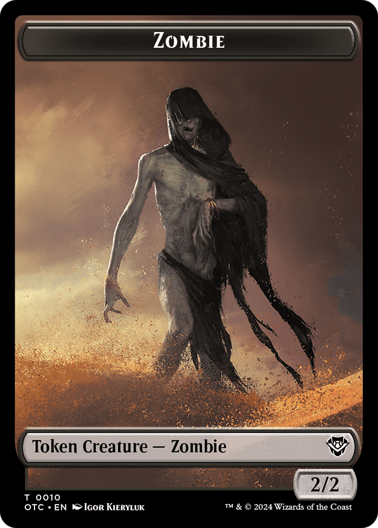 Zombie // Ox Warrior Double-Sided Token [Outlaws of Thunder Junction Commander Tokens] | Mindsight Gaming