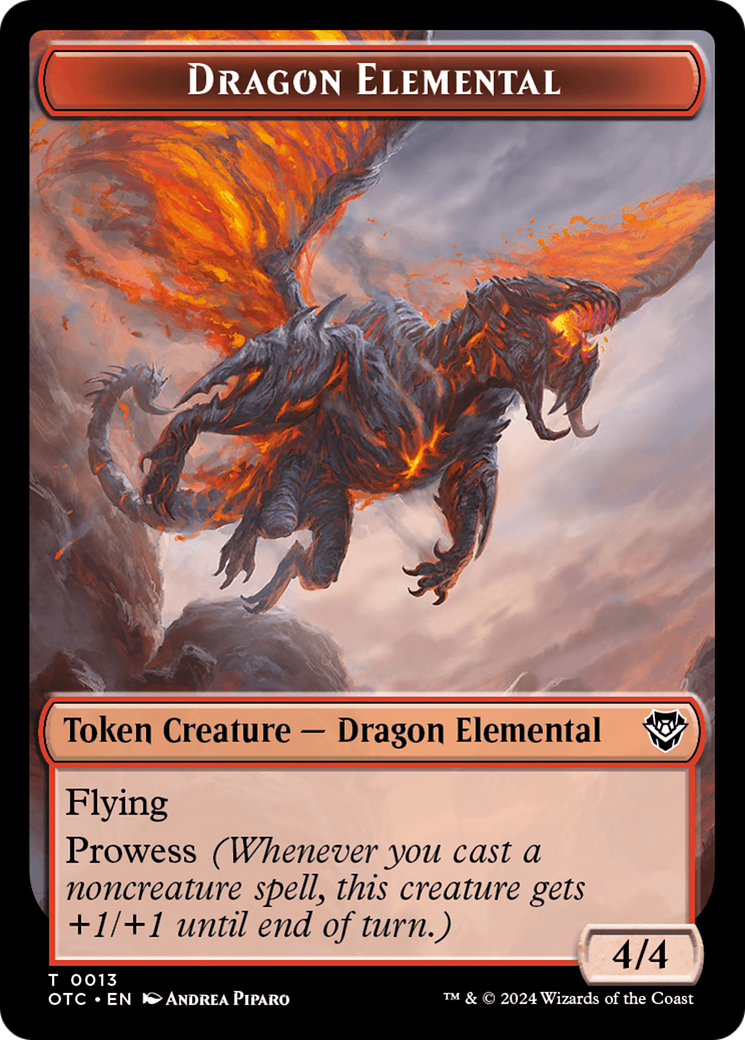Dragon Elemental // Bird Illusion Double-Sided Token [Outlaws of Thunder Junction Commander Tokens] | Mindsight Gaming
