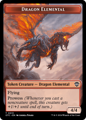 Dragon Elemental // Treasure Double-Sided Token [Outlaws of Thunder Junction Commander Tokens] | Mindsight Gaming