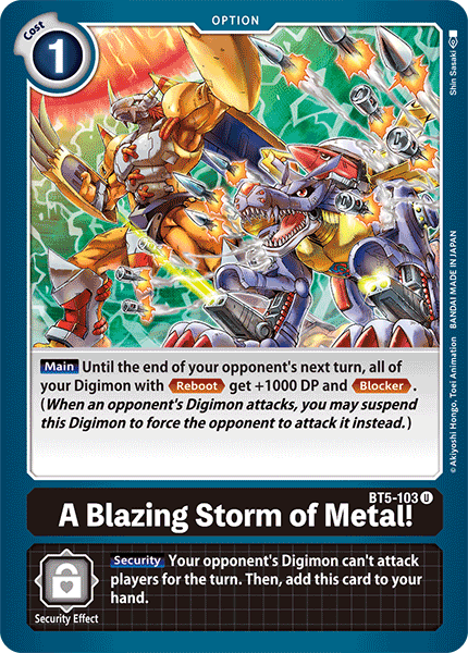 A Blazing Storm of Metal! [BT5-103] [Battle of Omni] | Mindsight Gaming
