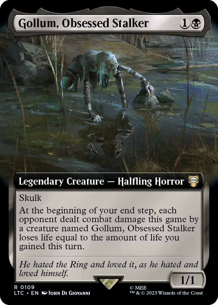 Gollum, Obsessed Stalker (Extended Art) [The Lord of the Rings: Tales of Middle-Earth Commander] | Mindsight Gaming