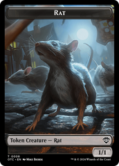 Rat // Blood Double-Sided Token [Outlaws of Thunder Junction Commander Tokens] | Mindsight Gaming