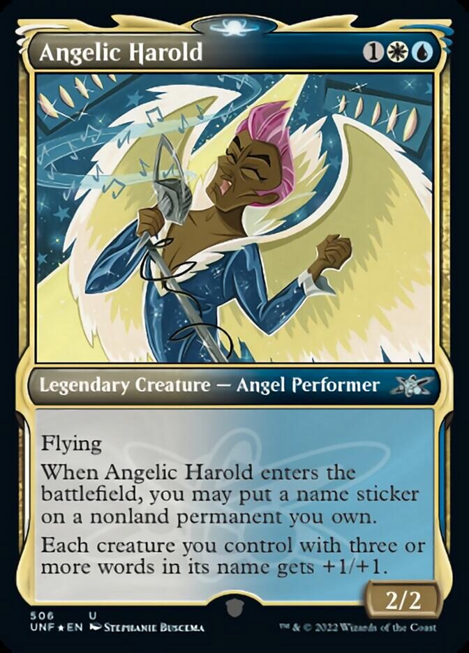 Angelic Harold (Showcase) (Galaxy Foil) [Unfinity] | Mindsight Gaming