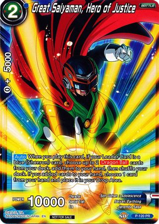 Great Saiyaman, Hero of Justice (Power Booster) (P-120) [Promotion Cards] | Mindsight Gaming