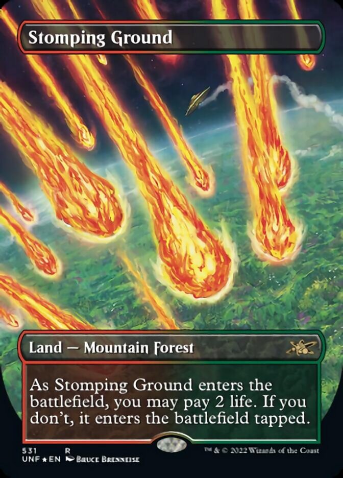 Stomping Ground (Borderless) (Galaxy Foil) [Unfinity] | Mindsight Gaming