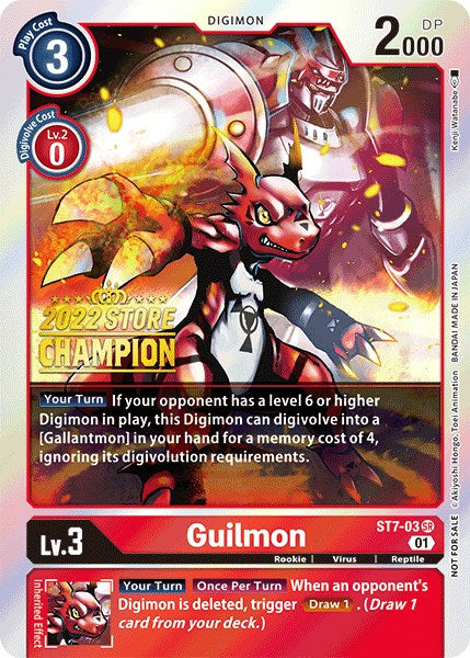Guilmon [ST7-03] (2022 Store Champion) [Starter Deck: Gallantmon Promos] | Mindsight Gaming