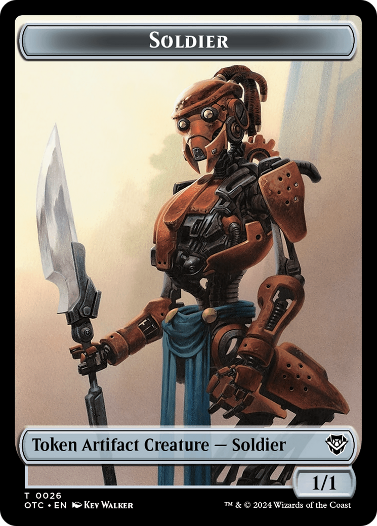 Elemental (0014) // Soldier (0026) Double-Sided Token [Outlaws of Thunder Junction Commander Tokens] | Mindsight Gaming