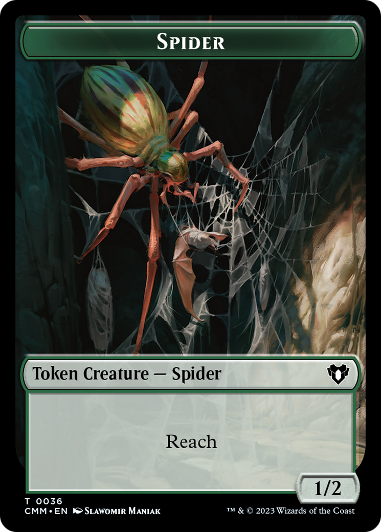 Wurm // Spider Double-Sided Token [Commander Masters Tokens] | Mindsight Gaming