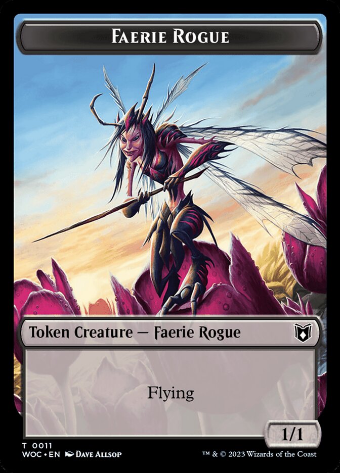 Faerie Rogue // Faerie (0011) Double-Sided Token [Wilds of Eldraine Commander Tokens] | Mindsight Gaming