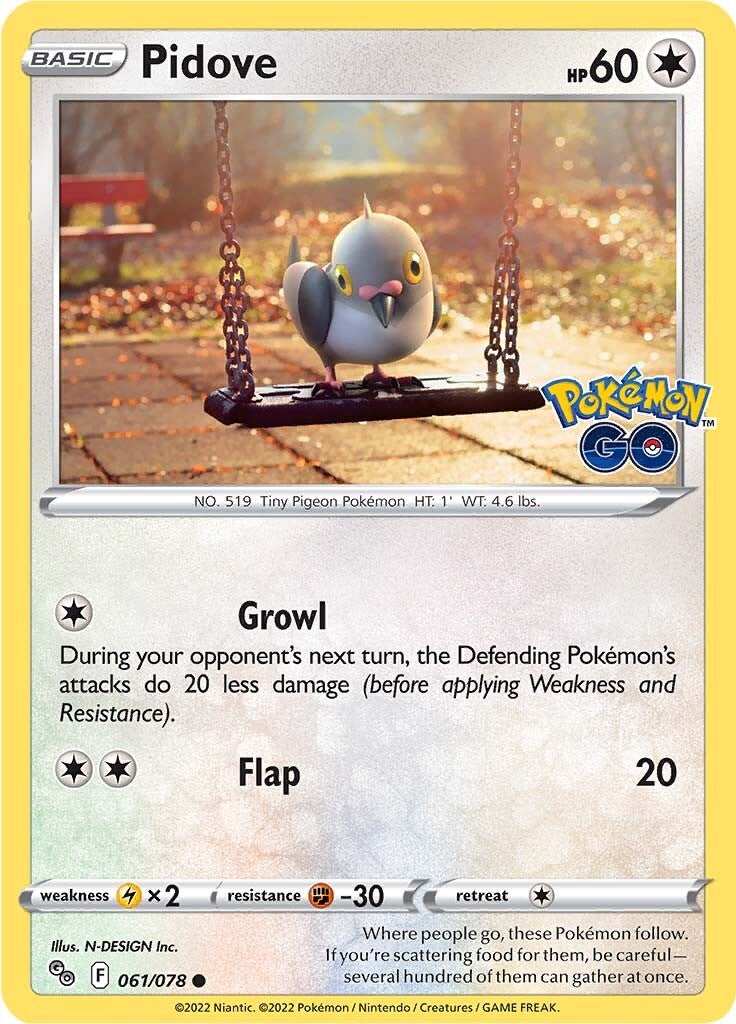 Pidove (061/078) [Pokémon GO] | Mindsight Gaming