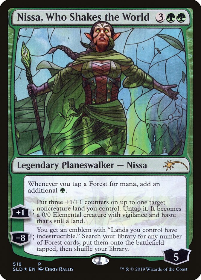 Nissa, Who Shakes the World (Stained Glass) [Secret Lair Drop Promos] | Mindsight Gaming