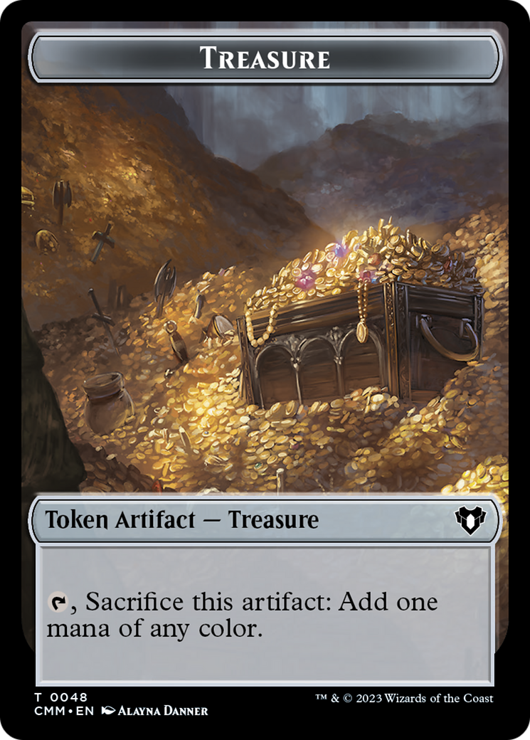 Treasure // Dragon (0020) Double-Sided Token [Commander Masters Tokens] | Mindsight Gaming