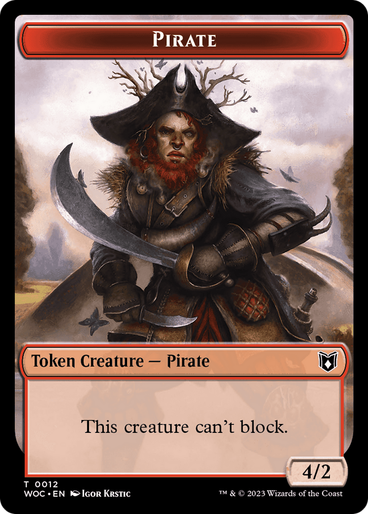 Pirate // Human Double-Sided Token [Wilds of Eldraine Commander Tokens] | Mindsight Gaming