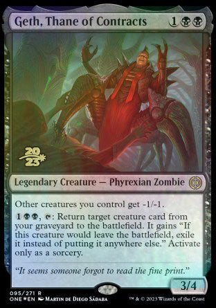 Geth, Thane of Contracts [Phyrexia: All Will Be One Prerelease Promos] | Mindsight Gaming